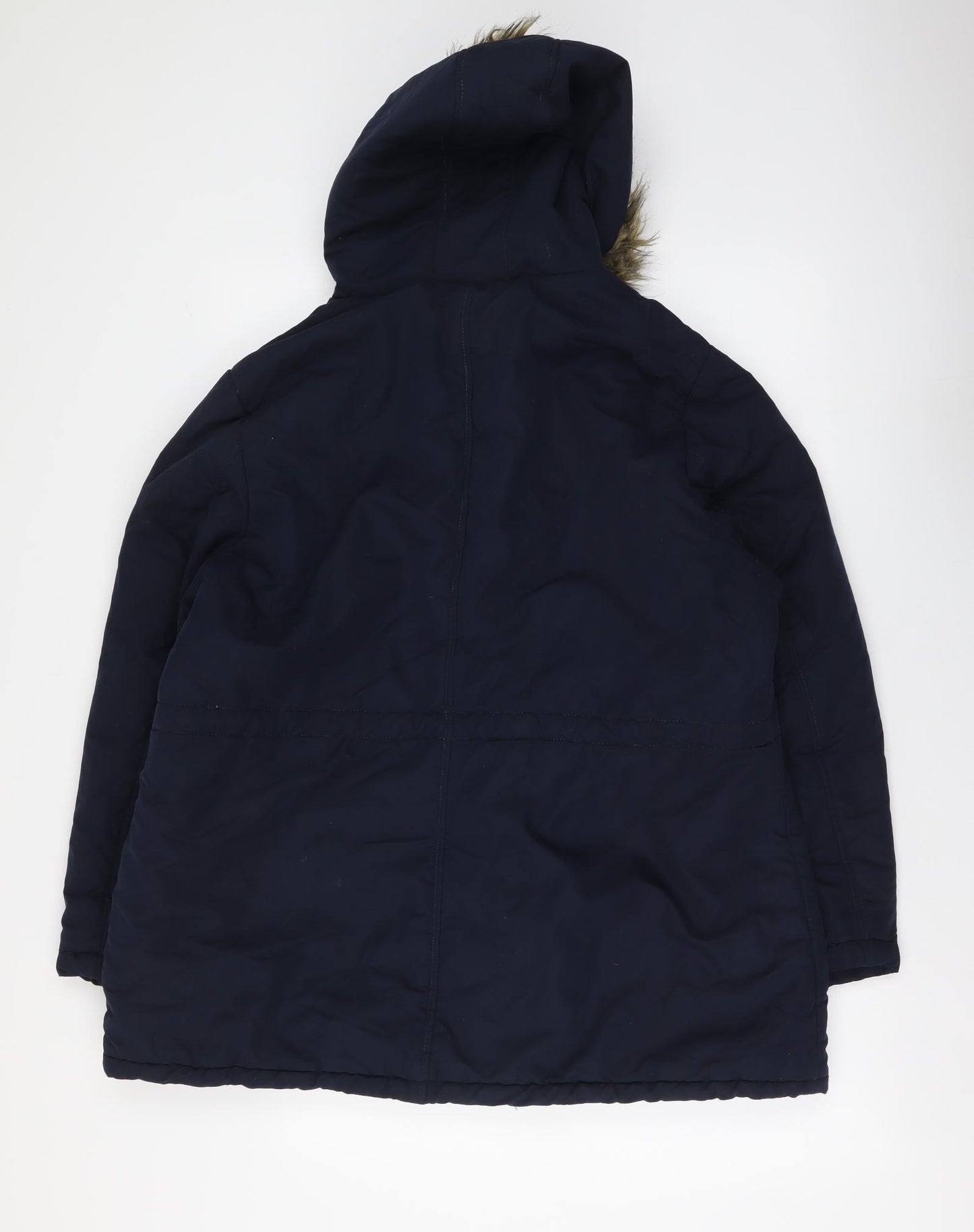 B.You Womens Blue Parka Coat Size 18 Zip