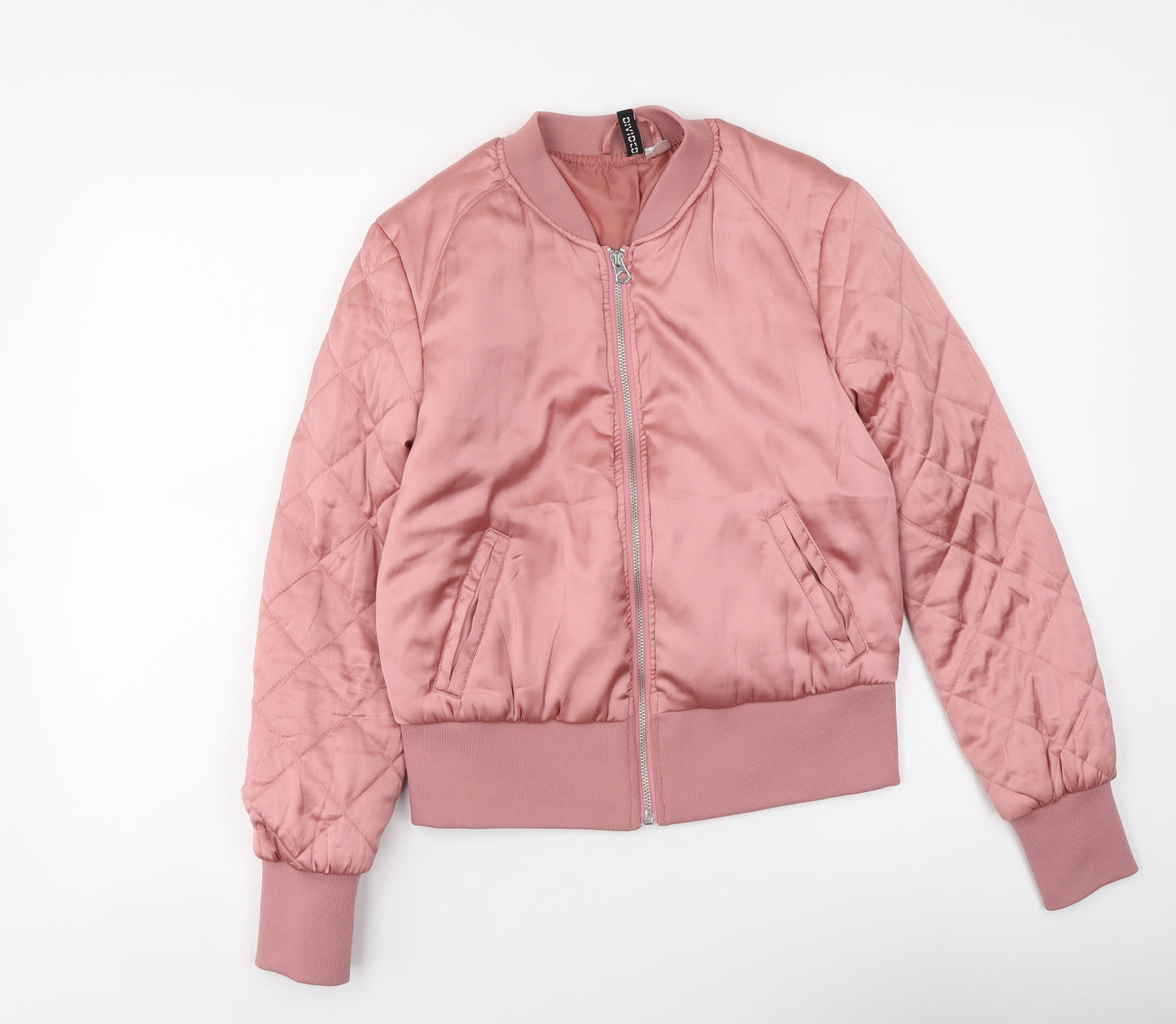 H&M Womens Pink Bomber Jacket Jacket Size 8 Zip