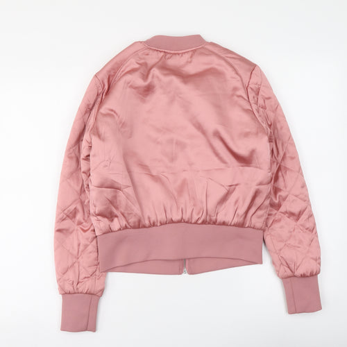 H&M Womens Pink Bomber Jacket Jacket Size 8 Zip