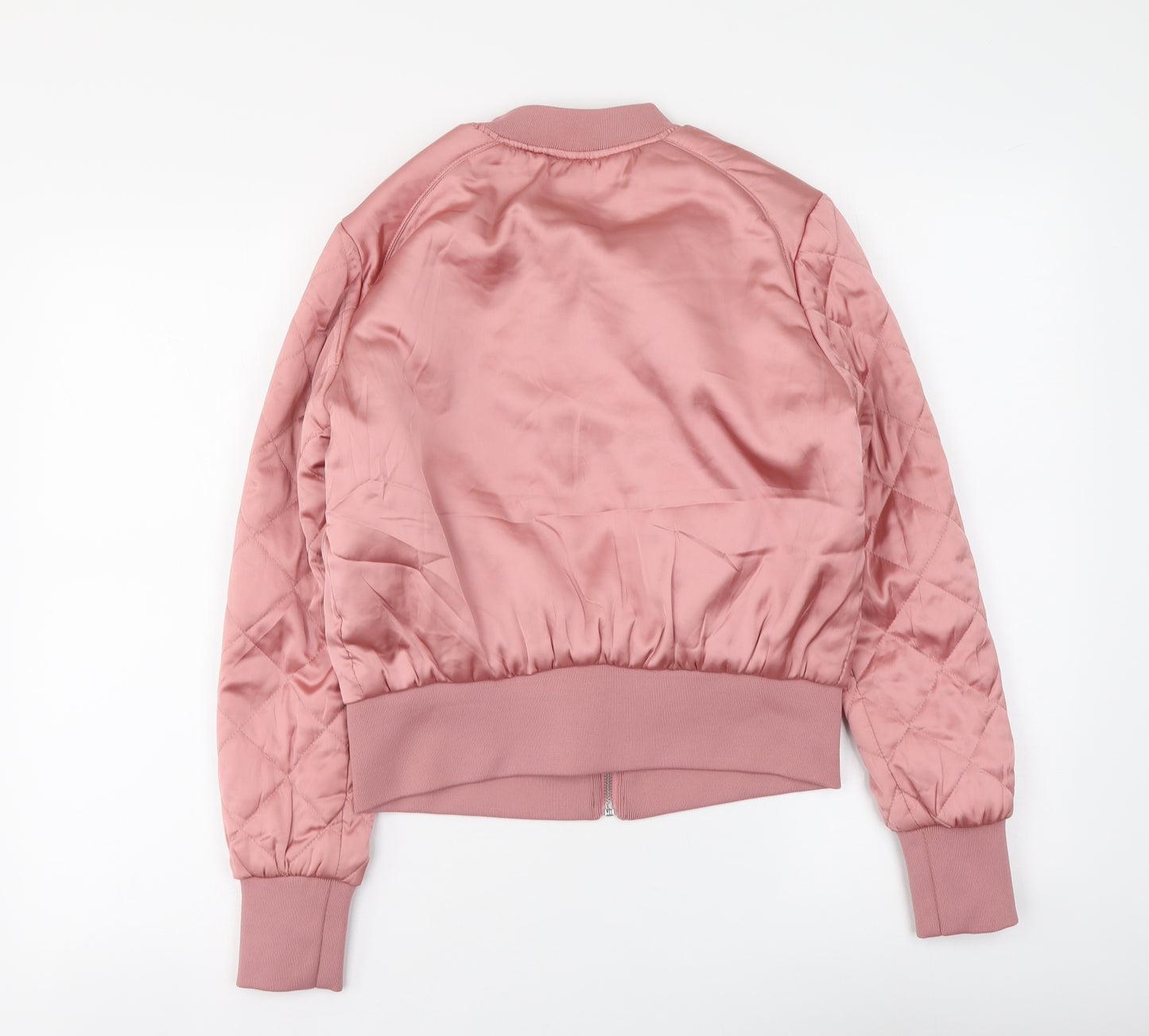 H&M Womens Pink Bomber Jacket Jacket Size 8 Zip
