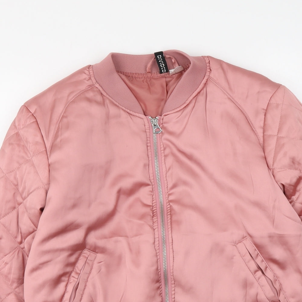 H&M Womens Pink Bomber Jacket Jacket Size 8 Zip