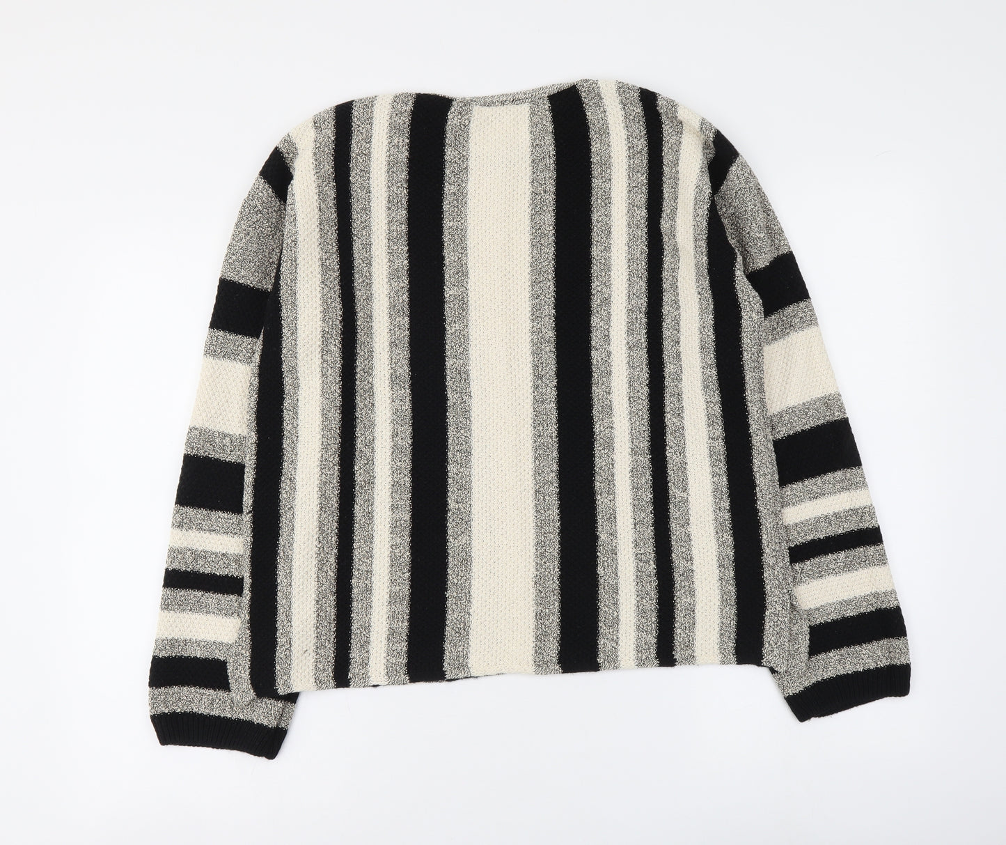 Marks and Spencer Womens Multicoloured Round Neck Striped Acrylic Pullover Jumper Size M