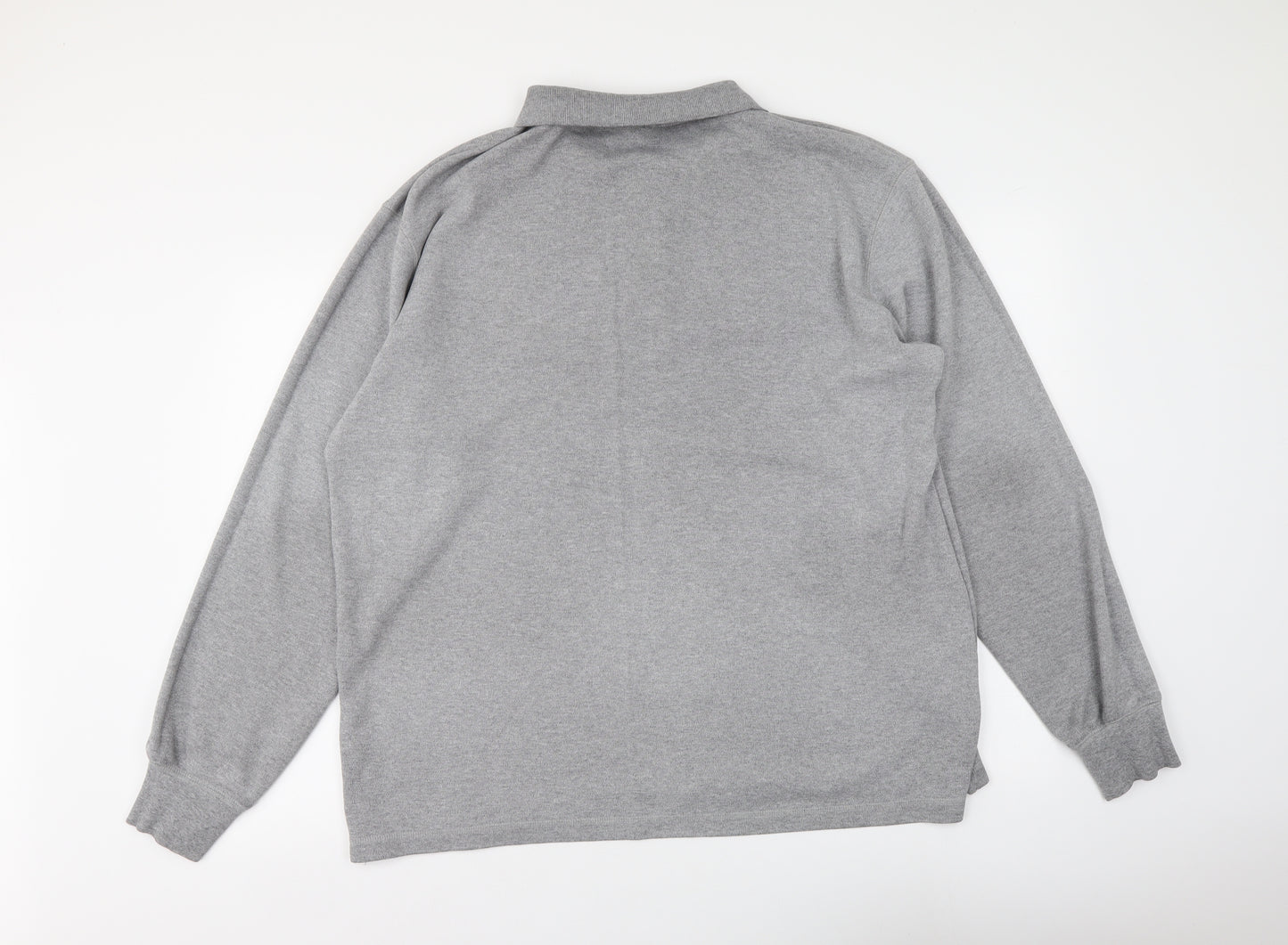 Polar Lights Mens Grey Cotton Polo Size 2XL Collared Button