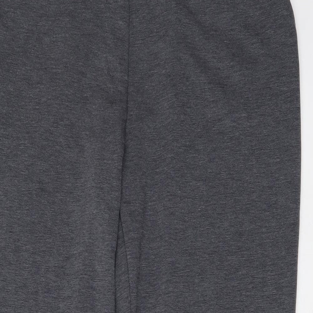 Bonmarché Womens Grey Polyester Cropped Trousers Size 14 L25 in Regular Drawstring