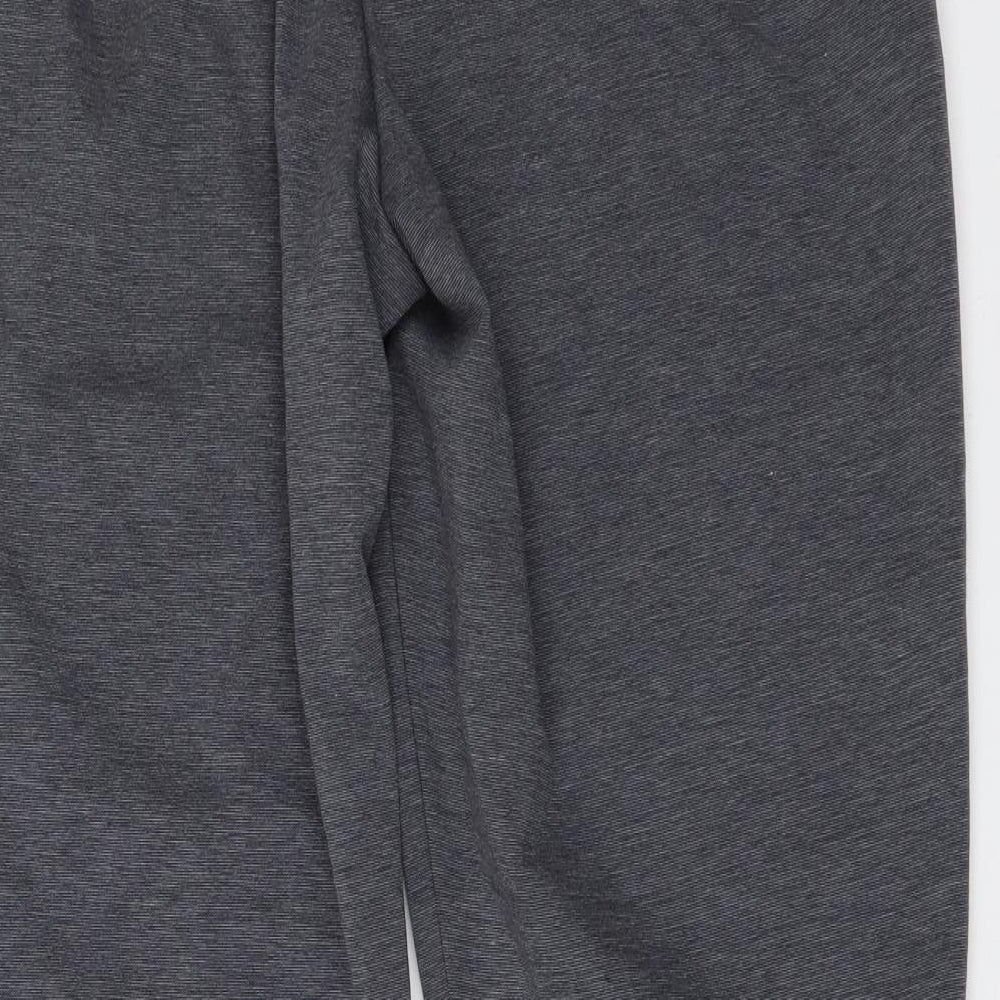 Bonmarché Womens Grey Polyester Cropped Trousers Size 14 L25 in Regular Drawstring