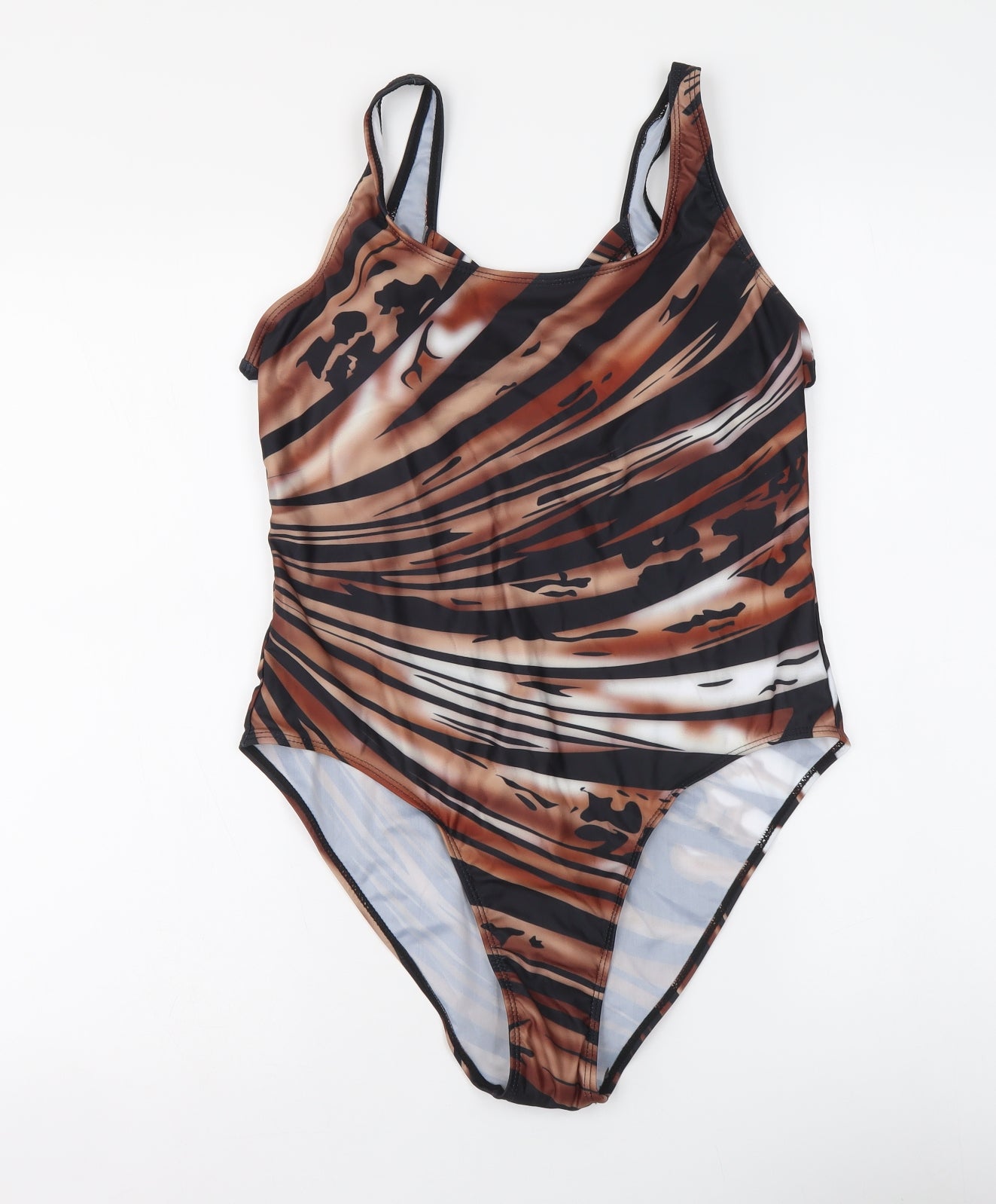 Preworn Womens Brown Animal Print Polyester One Piece Size XL