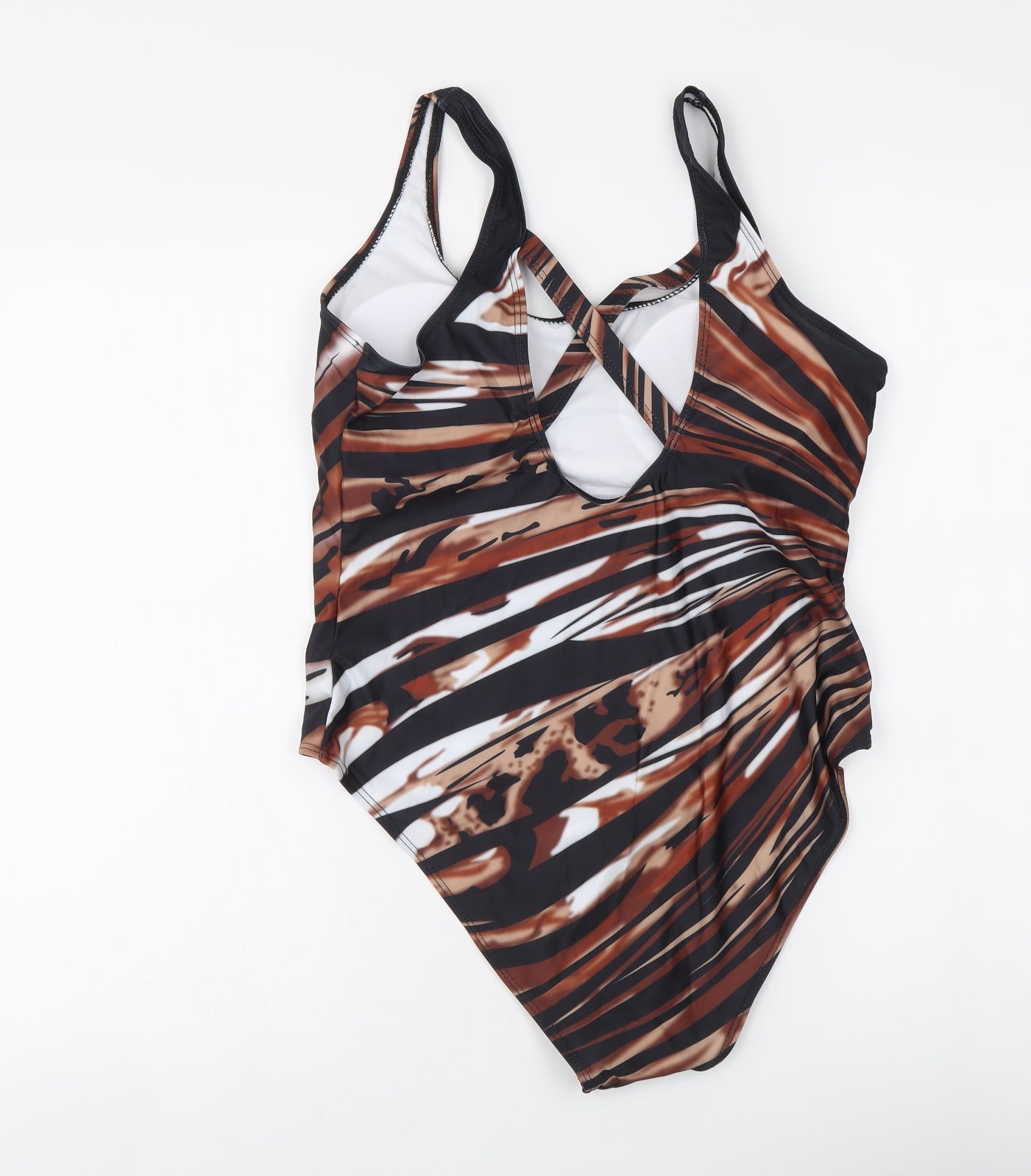Preworn Womens Brown Animal Print Polyester One Piece Size XL