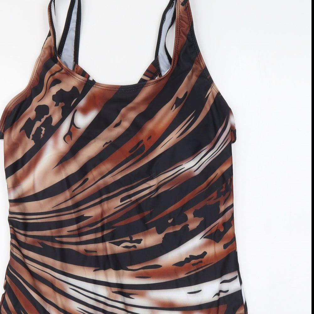 Preworn Womens Brown Animal Print Polyester One Piece Size XL
