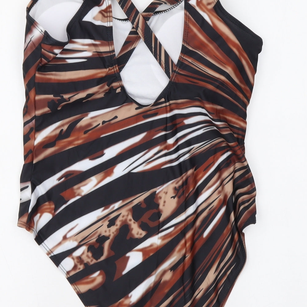 Preworn Womens Brown Animal Print Polyester One Piece Size XL