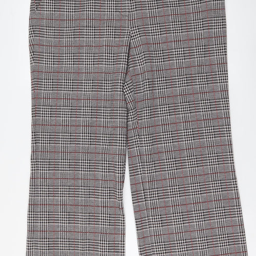 Damart Womens Grey Plaid Polyester Trousers Size 18 L27 in Regular Button