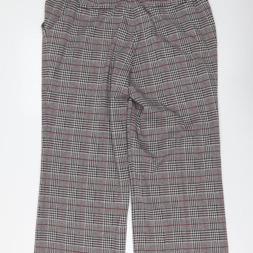 Damart Womens Grey Plaid Polyester Trousers Size 18 L27 in Regular Button