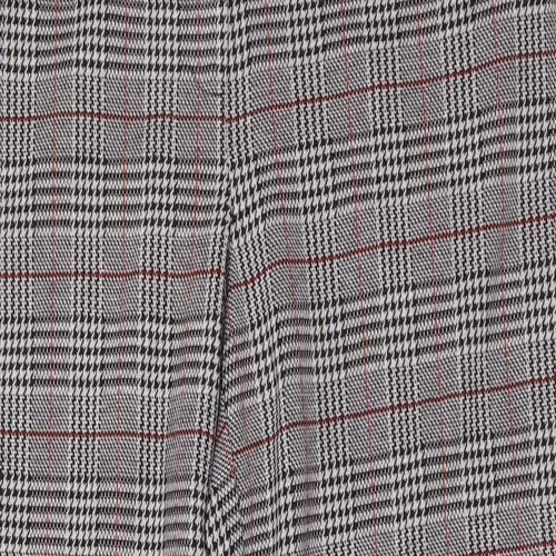 Damart Womens Grey Plaid Polyester Trousers Size 18 L27 in Regular Button