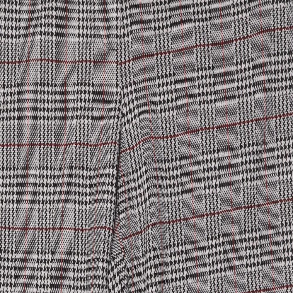 Damart Womens Grey Plaid Polyester Trousers Size 18 L27 in Regular Button