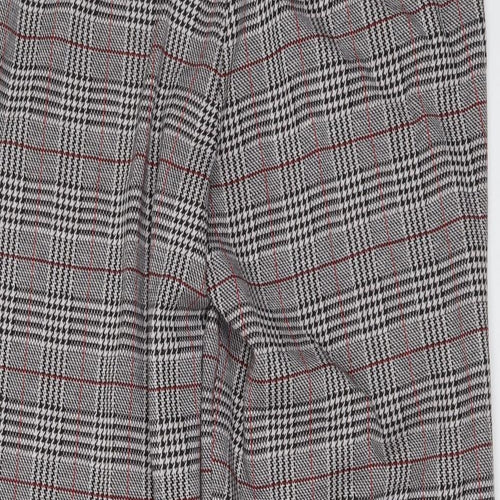 Damart Womens Grey Plaid Polyester Trousers Size 18 L27 in Regular Button
