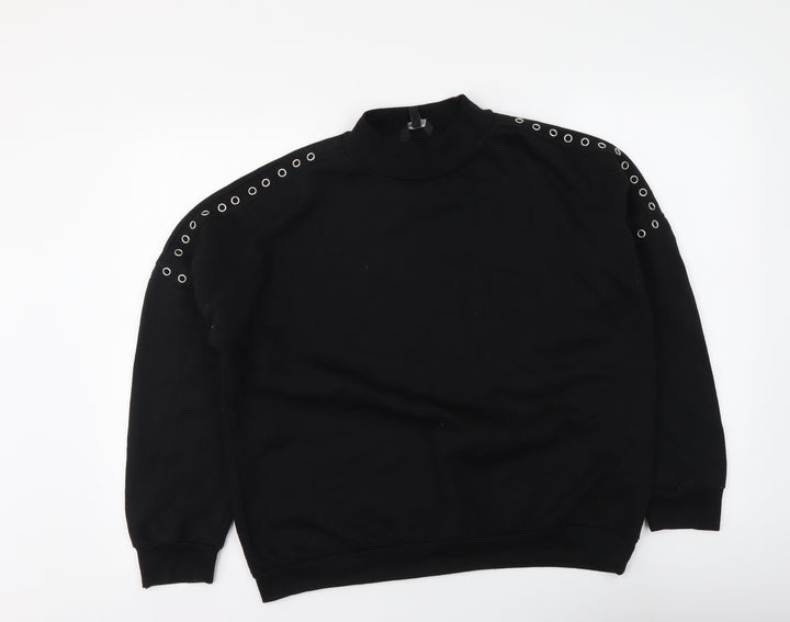 PEP&CO. Womens Black Polyester Pullover Sweatshirt Size 14 Pullover