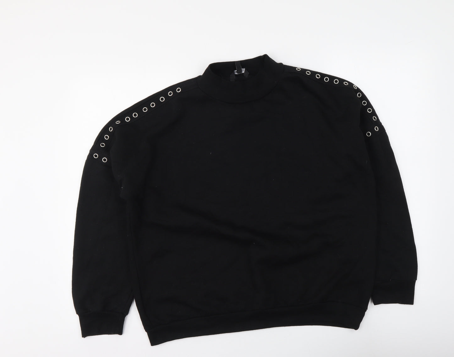 PEP&CO. Womens Black Polyester Pullover Sweatshirt Size 14 Pullover