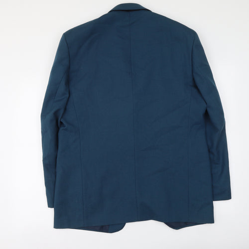 Essential Mens Blue Polyester Jacket Suit Jacket Size L