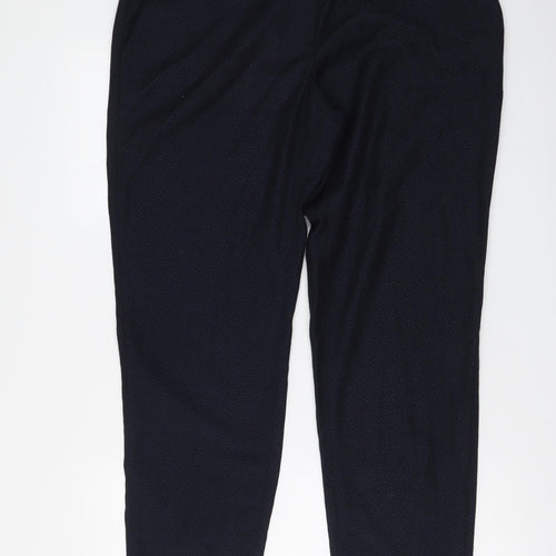 NEXT Womens Blue Polyester Trousers Size 16 L28 in Regular Button