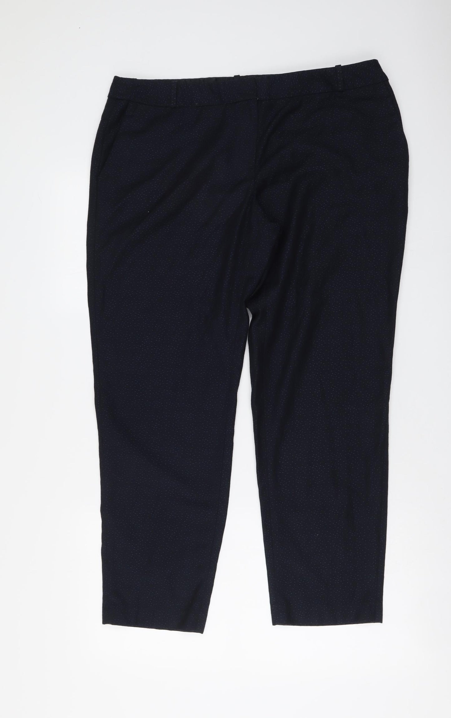 NEXT Womens Blue Polyester Trousers Size 16 L28 in Regular Button