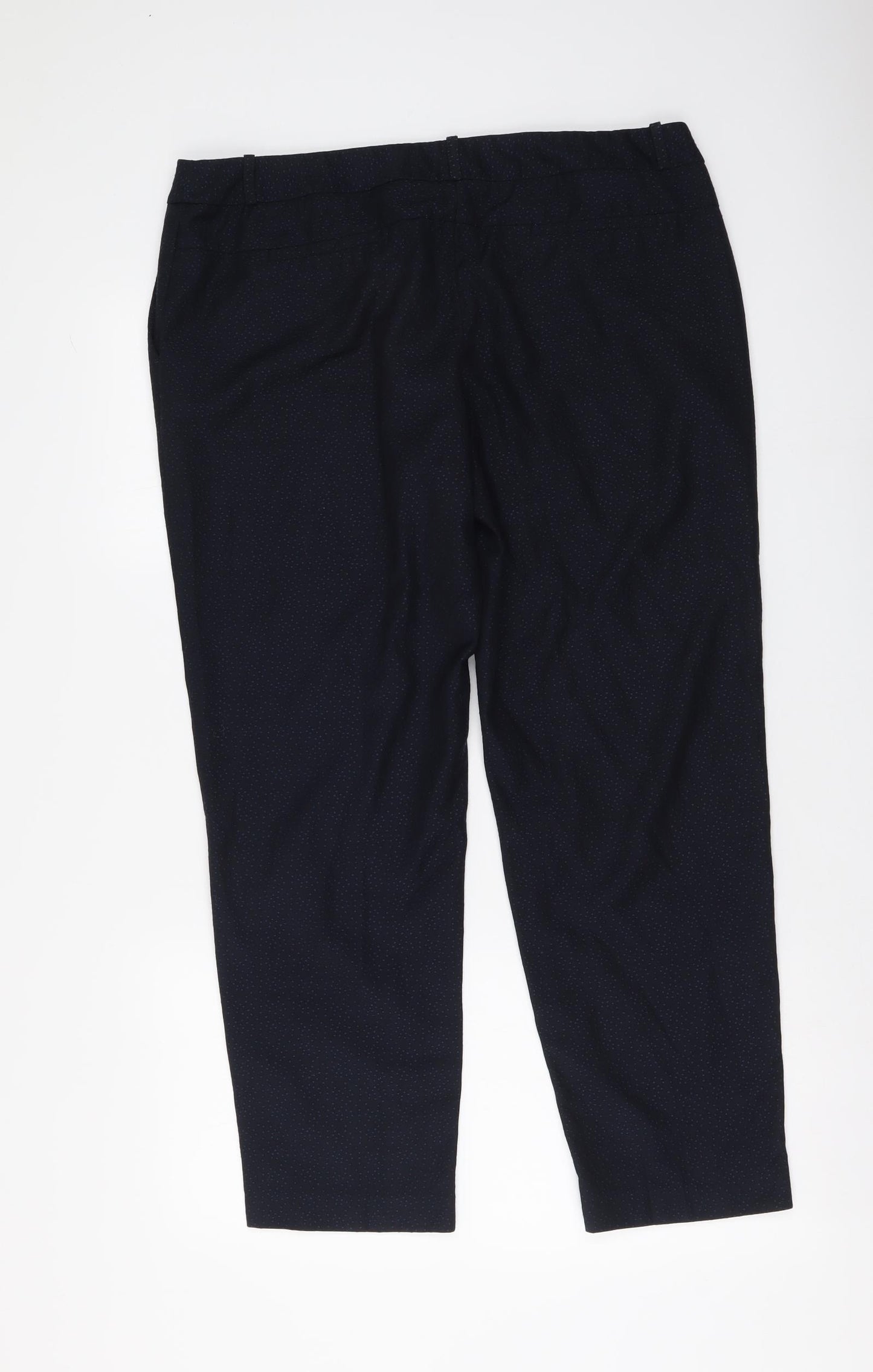 NEXT Womens Blue Polyester Trousers Size 16 L28 in Regular Button