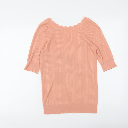 Oasis Womens Pink Round Neck Viscose Pullover Jumper Size M