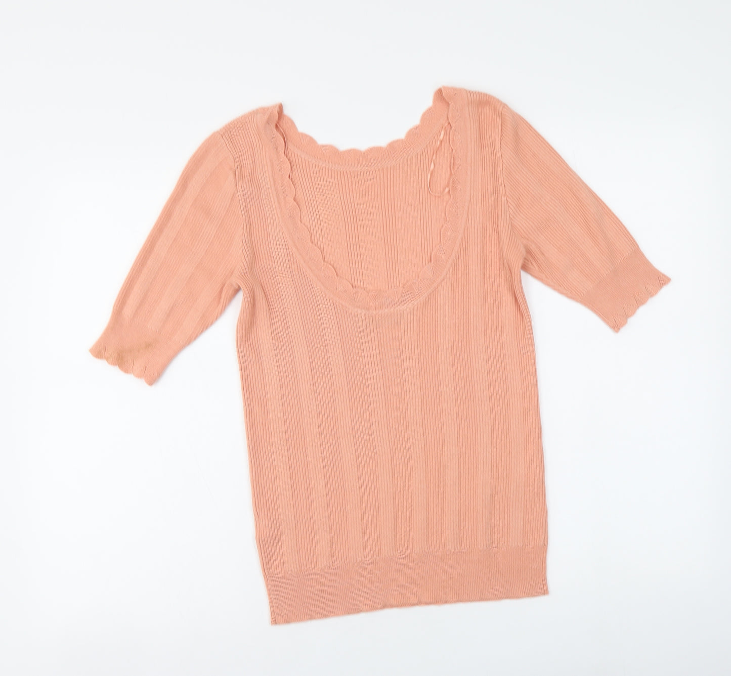 Oasis Womens Pink Round Neck Viscose Pullover Jumper Size M
