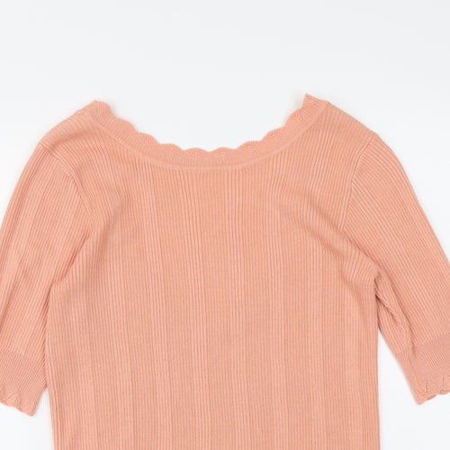 Oasis Womens Pink Round Neck Viscose Pullover Jumper Size M