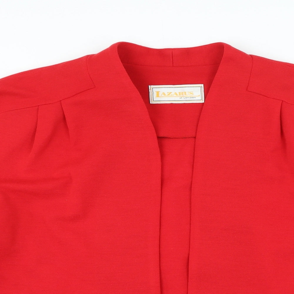 Lazarus of London Womens Red Acrylic Jacket Blazer Size 20
