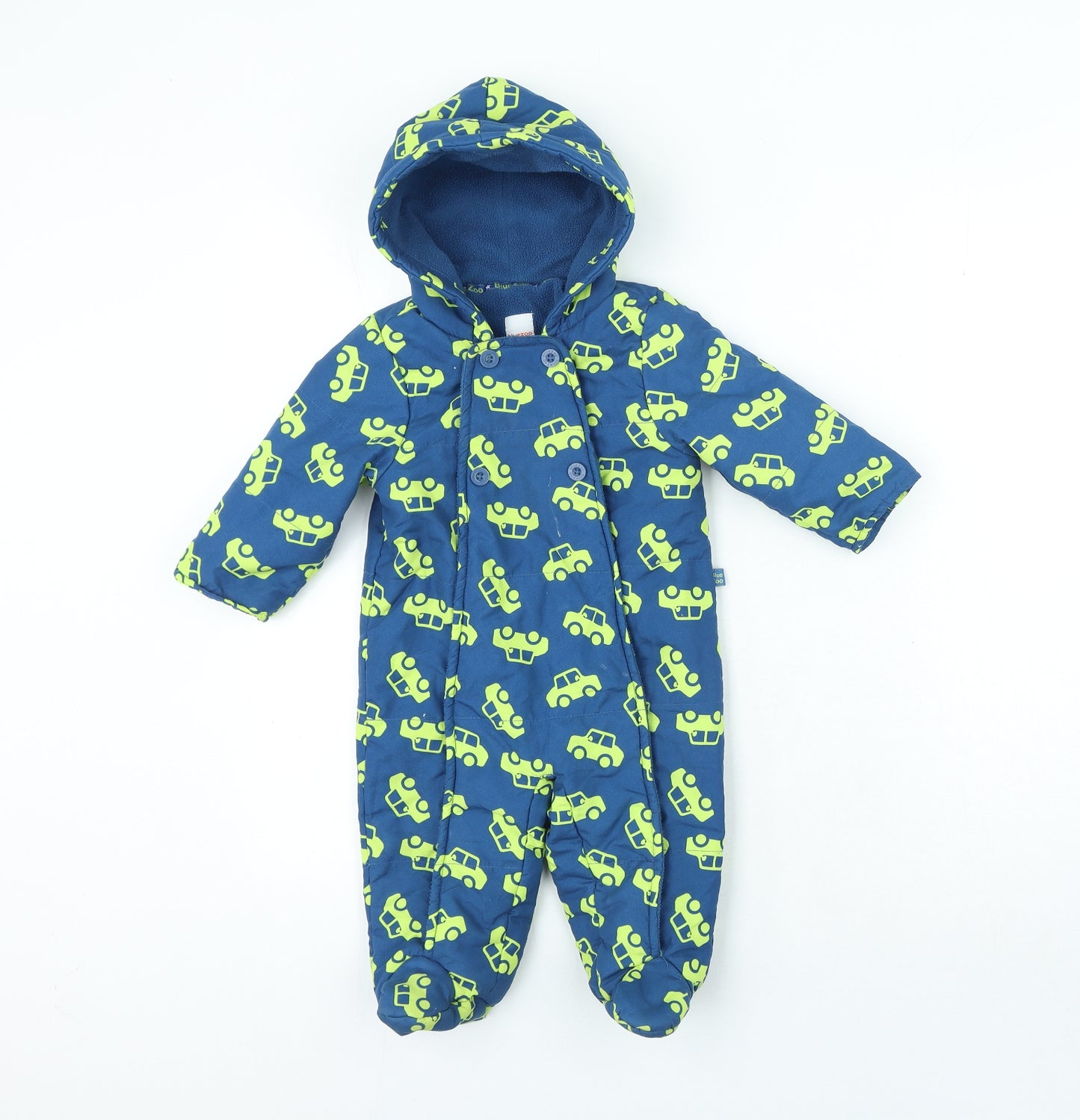 Blue Zoo Baby Blue Geometric Basic Coat Snowsuit Size 6-9 Months Button