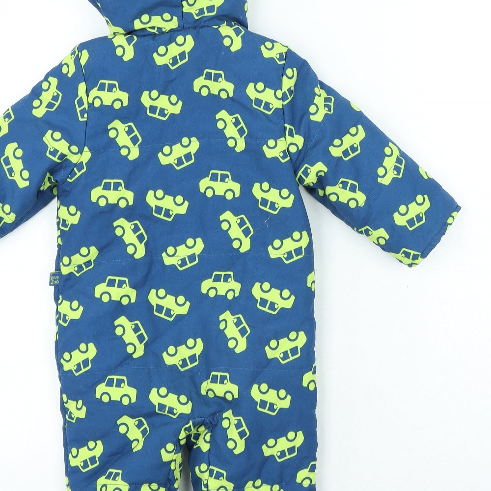 Blue Zoo Baby Blue Geometric Basic Coat Snowsuit Size 6-9 Months Button
