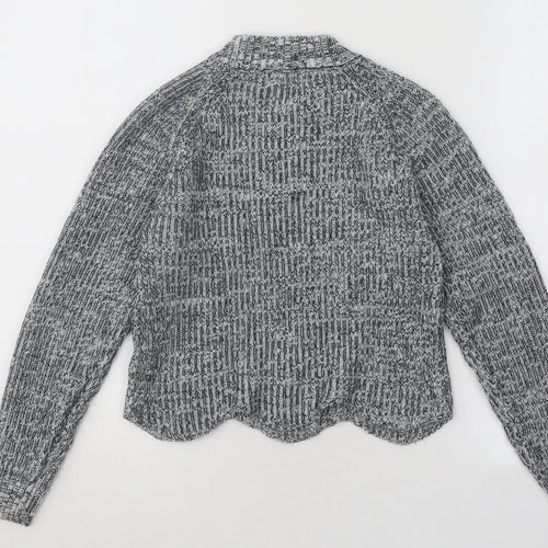 Candy Couture Girls Grey Mock Neck Geometric Cotton Pullover Jumper Size 11 Years Pullover