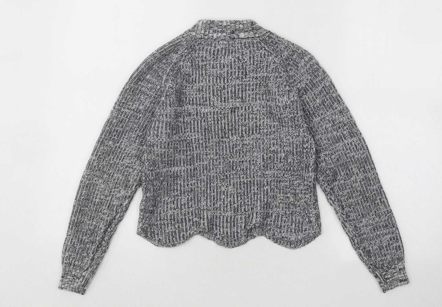 Candy Couture Girls Grey Mock Neck Geometric Cotton Pullover Jumper Size 11 Years Pullover