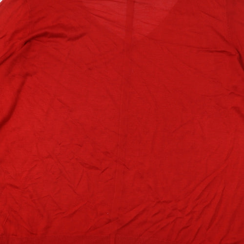 NEXT Womens Red Scoop Neck Viscose Pullover Jumper Size 16