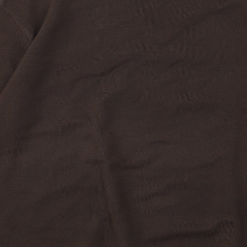 WOODVILLE Mens Brown V-Neck Acrylic Pullover Jumper Size L