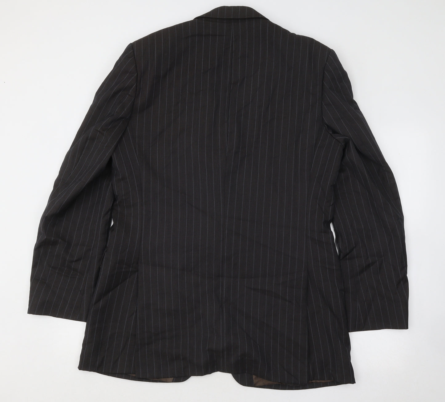 Studio Mens Brown Striped Polyester Jacket Suit Jacket Size 40