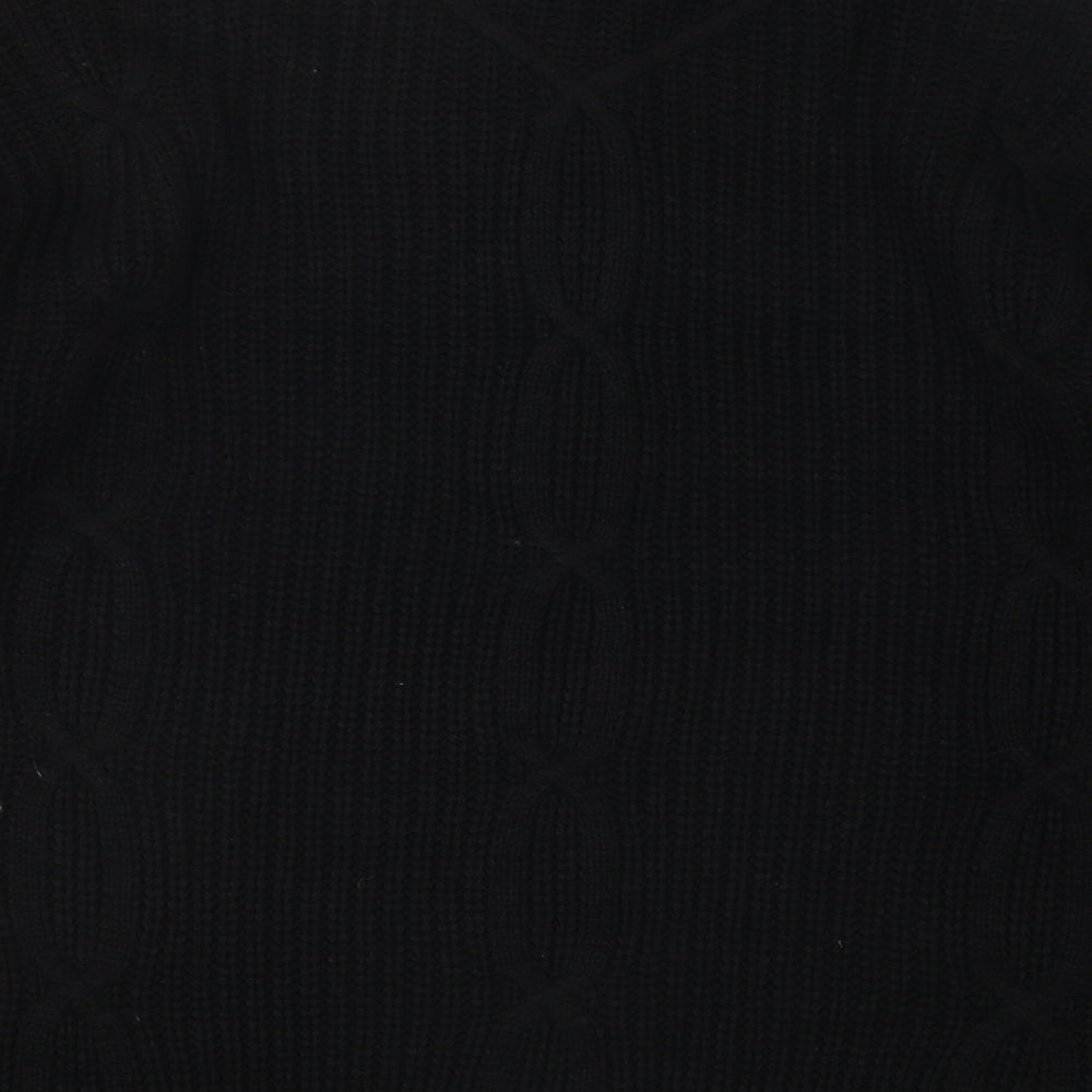 PRETTYLITTLETHING Womens Black Roll Neck Acrylic Pullover Jumper Size L