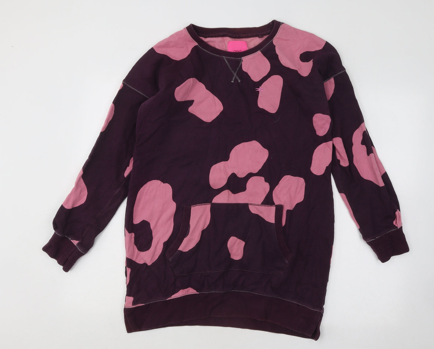 NEXT Womens Purple Geometric Cotton Pullover Sweatshirt Size S Pullover