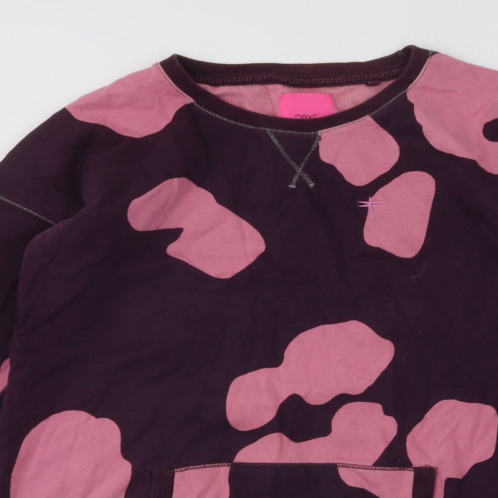 NEXT Womens Purple Geometric Cotton Pullover Sweatshirt Size S Pullover