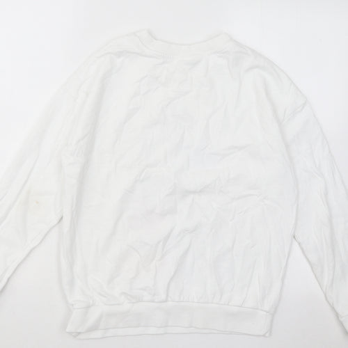 George Womens White Cotton Pullover Sweatshirt Size 8 Pullover - Mickey Mouse