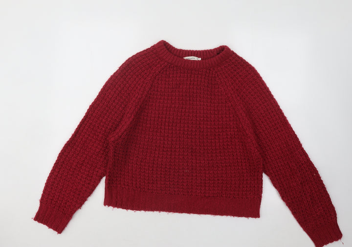 Terranova Womens Pink Round Neck Acrylic Pullover Jumper Size S