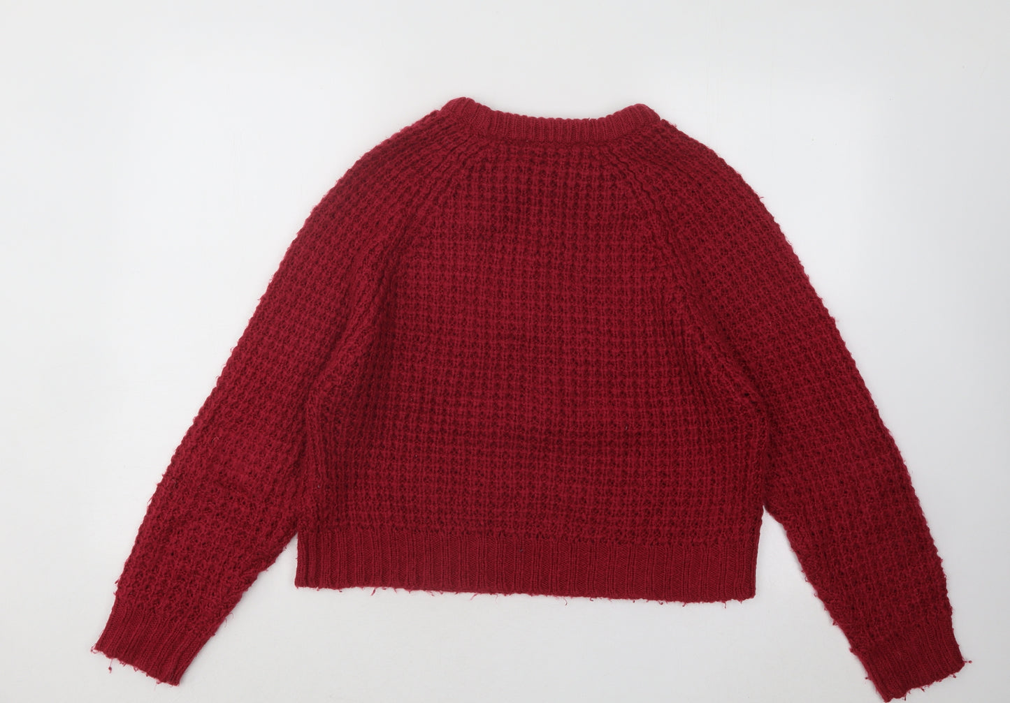 Terranova Womens Pink Round Neck Acrylic Pullover Jumper Size S