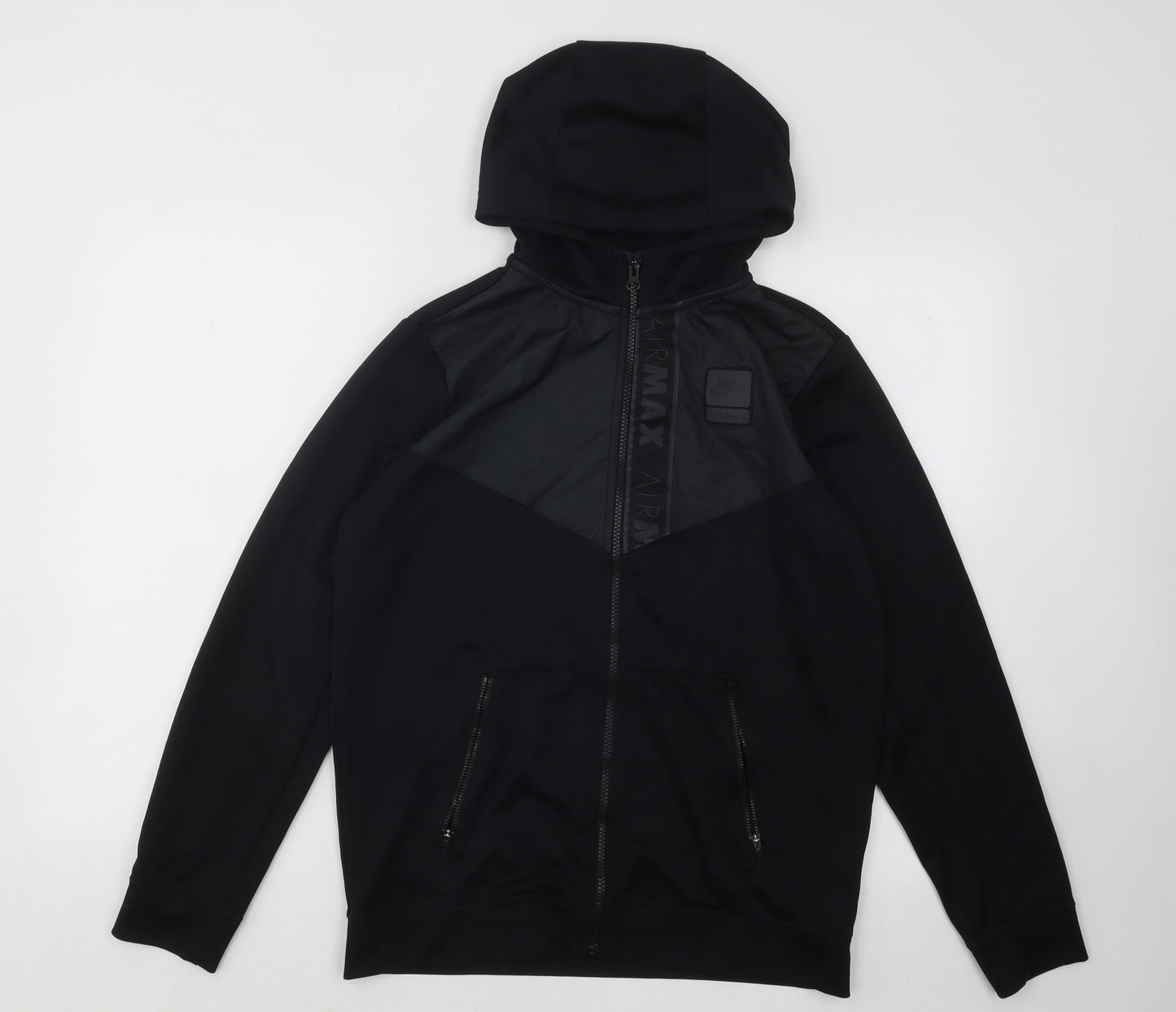 Nike Boys Black Polyester Full Zip Hoodie Size 15-16 Years Zip