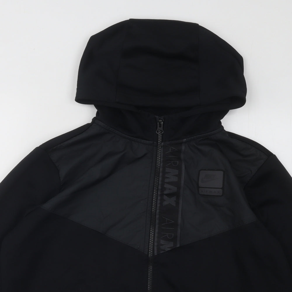 Nike Boys Black Polyester Full Zip Hoodie Size 15-16 Years Zip