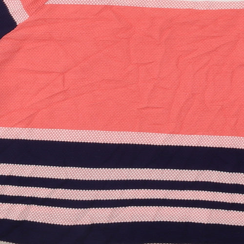 Marks and Spencer Womens Multicoloured Round Neck Striped Cotton Pullover Jumper Size 16