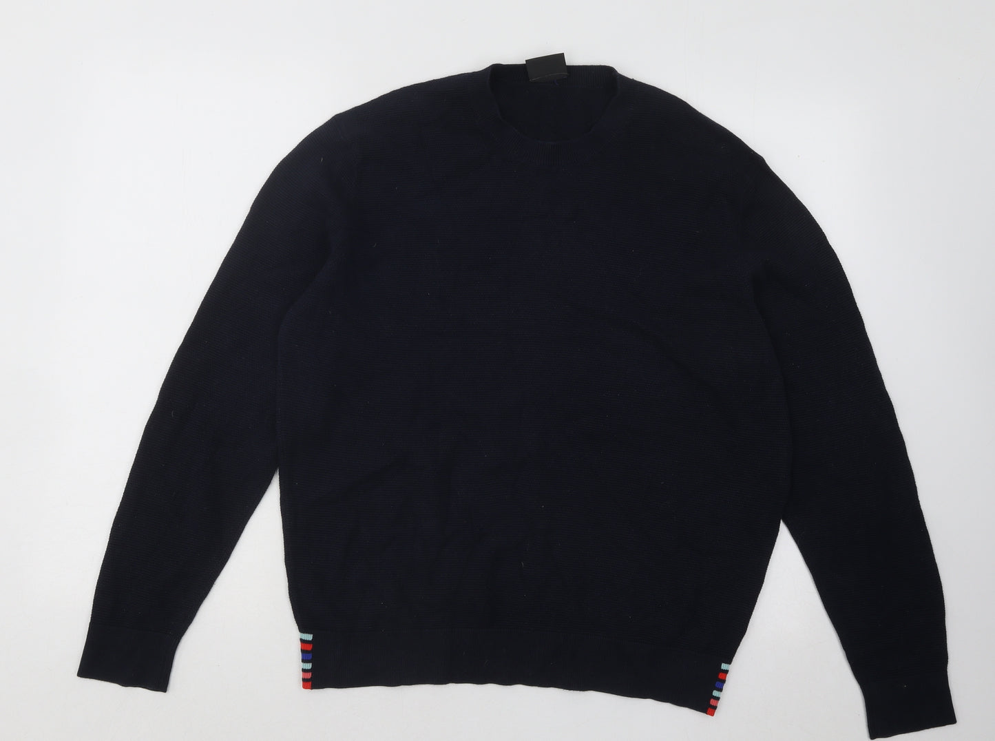 Paul Smith Mens Blue Round Neck Cotton Pullover Jumper Size L