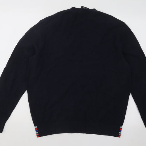 Paul Smith Mens Blue Round Neck Cotton Pullover Jumper Size L