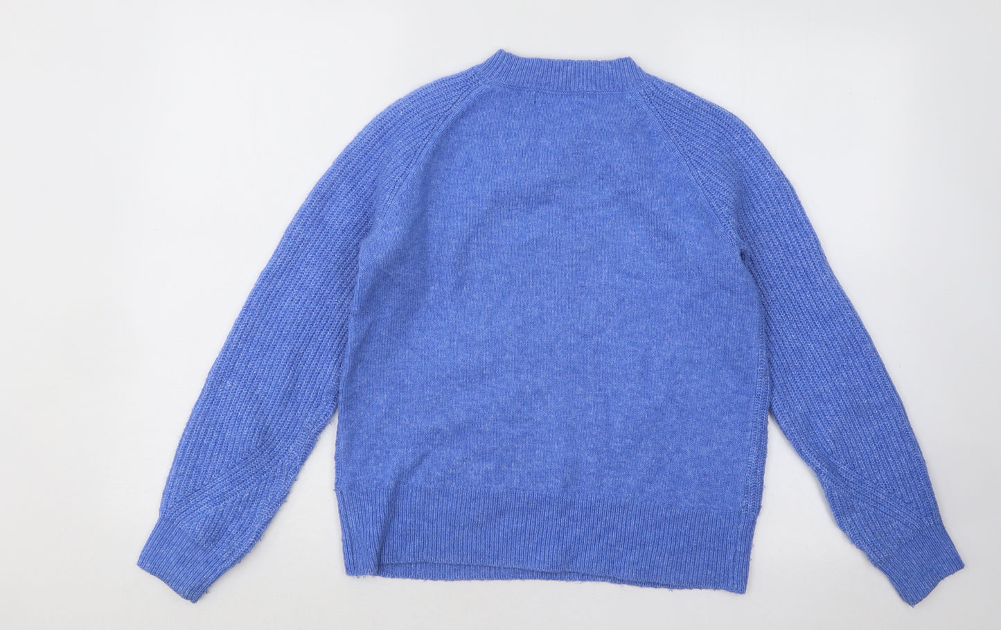 Marks and Spencer Womens Blue Round Neck Acrylic Pullover Jumper Size XS