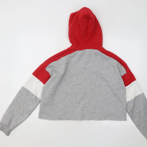 New Look Girls Multicoloured Colourblock Cotton Pullover Hoodie Size 14-15 Years Pullover
