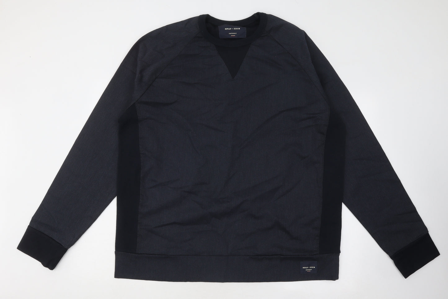 Replay Mens Blue Cotton Pullover Sweatshirt Size 3XL