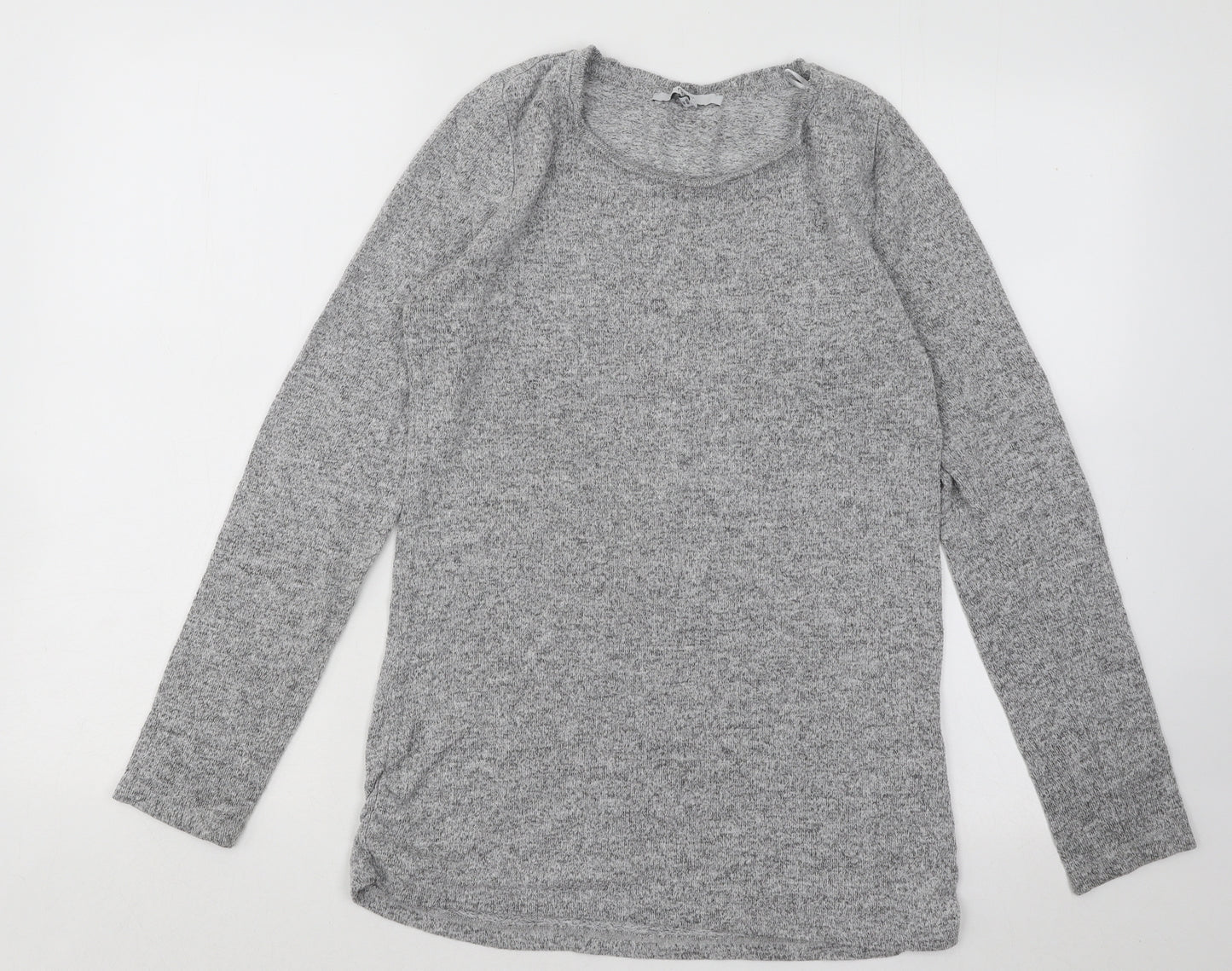 NEXT Womens Grey Round Neck Viscose Pullover Jumper Size 10